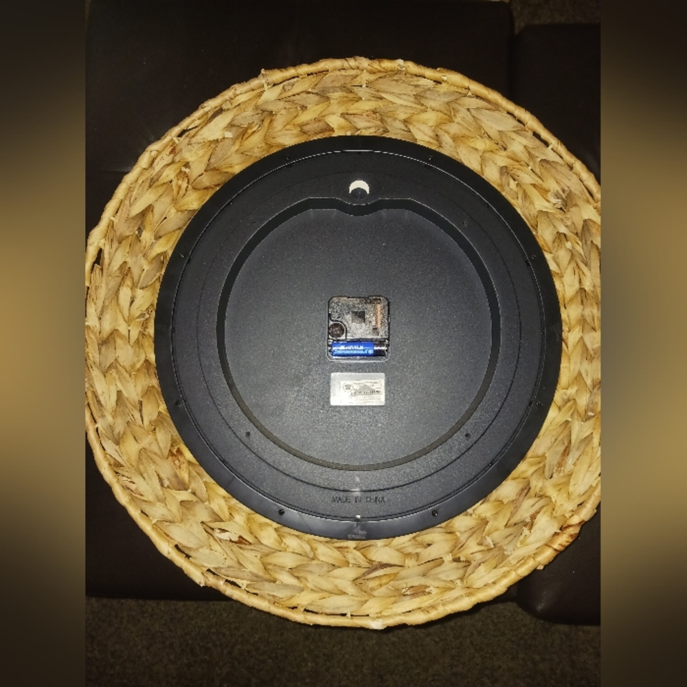 Round Woven Rope Wall Clock - Natural - Picture 2 of 2